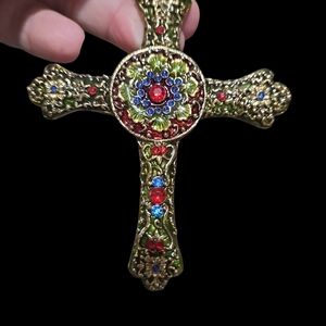 Elegant Gold and Multicolor Decorative‎ Wall Cross